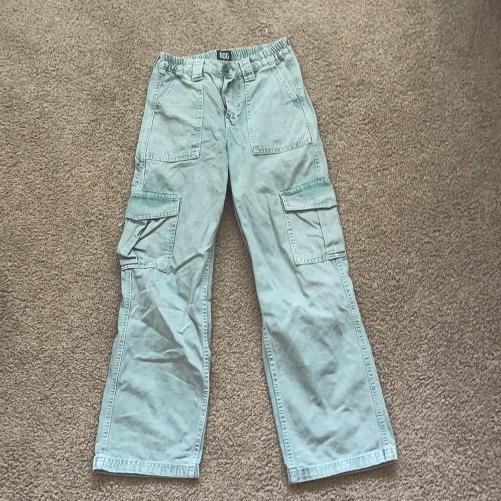 sea foam colored carpenter pants